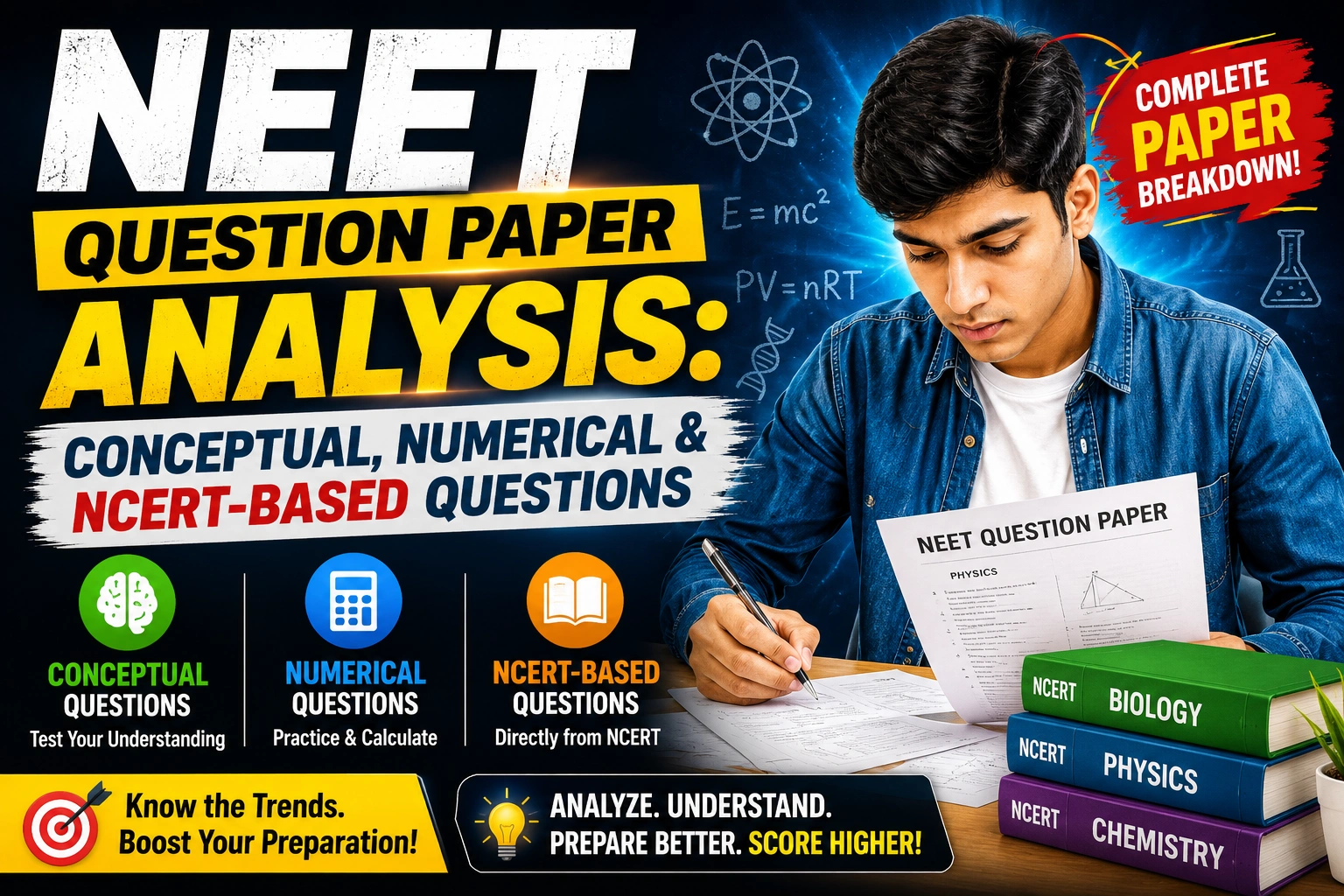 NEET Question Paper Analysis: Classifying Conceptual, Numerical and NCERT Based Questions